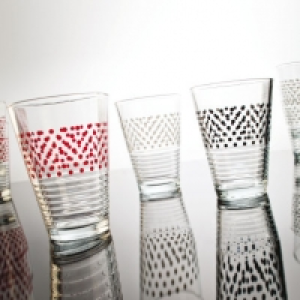 Lot de 3 verres d&eacute;cor&eacute;s