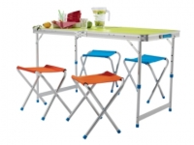 Table pliable avec 4 tabourets