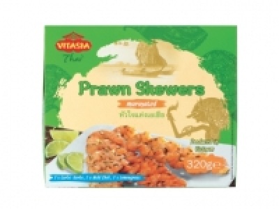 6 brochettes de crevettes marin&eacute;es