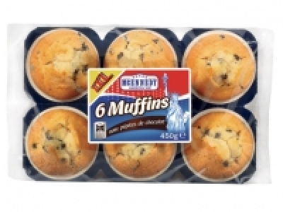 6 muffins aux pépites de chocolat 1.35 €