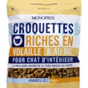 Monoprix Aliment complet pour chat,Croquettes riches en Volaille et au riz