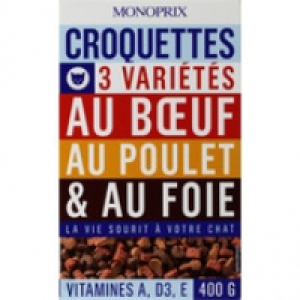 Monoprix Croquettes au boeuf, au poulet et au foie
