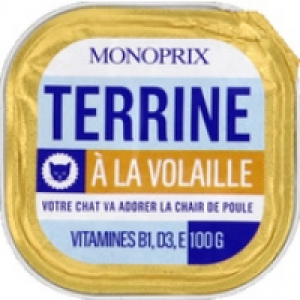 Monoprix Terrine &agrave; la volaille, vitamines b1, d3, e