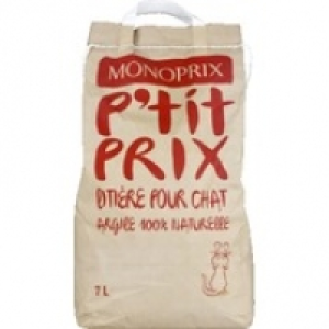 Monoprix Ptit Prix Liti&egrave;re pour Chat, argile 100% naturelle
