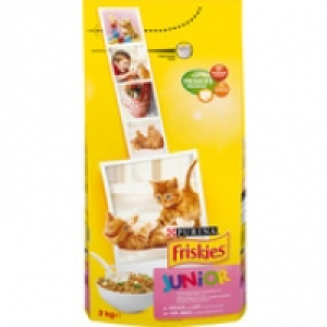 Friskies Croquettes, 100% compl&egrave;te nutrition, junior-1an, contient du lait et d