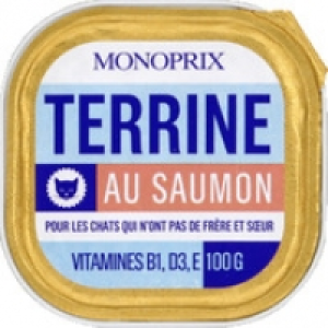Monoprix Terrine au saumon, vitamines b1, d3, e