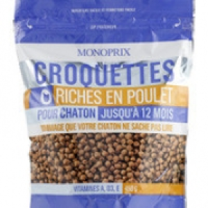 Monoprix Croquettes riches en poulet, pour chaton jusqu&agrave; 12 mois