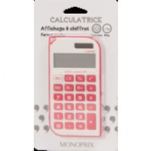 Monoprix Monoprix Calculatrice de poche, affichage 8 chiffres, solaire et pile