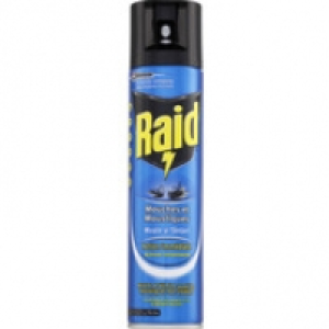 Raid a&eacute;rosol mouches et moustiques. Action imm&eacute;diate. Atteint et &eacute;limi