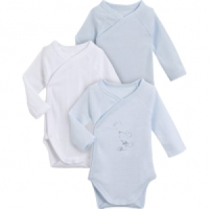 In Extenso Lot de 3 bodies croisés manches longues bébé