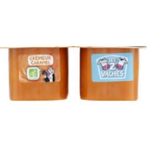 Les 2 Vaches Crème dessert bio au caramel