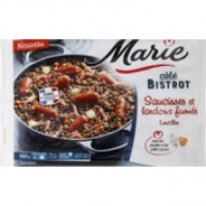 Marie Saucisses et lardons fum&eacute;s, lentilles, plat surgel&eacute;