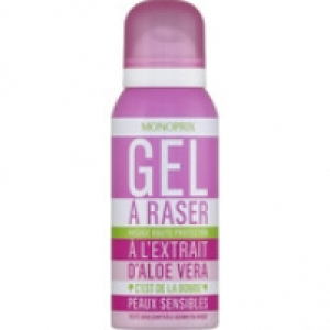 Monoprix Gel a raser &agrave; lextrait daloe vera, peaux sensibles