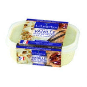 Langelys Cr&egrave;me glac&eacute;e vanille gousses enti&egrave;res aux noix de p&eacute;can coulis de cara
