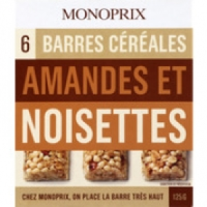 Monoprix Barres C&eacute;r&eacute;ales amandes et noisettes