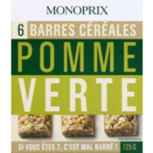 Monoprix Barres c&eacute;r&eacute;ales pomme verte