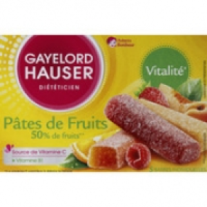 Gayelord Hauser P&acirc;tes de fruits en barres, fruits rouges, orange, abricot-p&ecirc;che