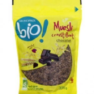 Monoprix Bio Muesli croustillant Chocolat, Certifi&eacute; Ab