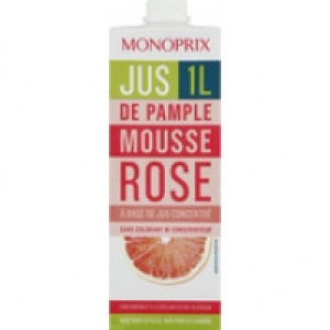 Monoprix Jus de pamplemousse rose &agrave; base de jus concent&eacute;, sans sucres ajout&eacute;s