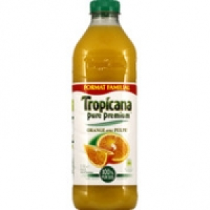 Tropicana Orange avec pulpe, 100% pur jus, format familial