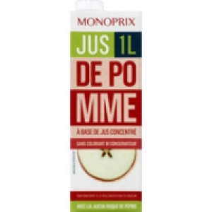 Monoprix Jus de pomme à base de jus concentré, Sans colorant ni conservateur