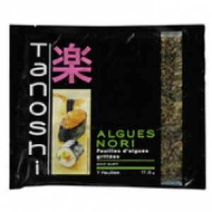 Tanoshi Algues nori, feuilles dalgues grillées