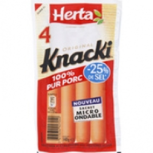 Herta Saucisses 100% pur porc -25% de sel