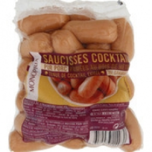 Monoprix Saucisses cocktail, fumées au bois de hêtres