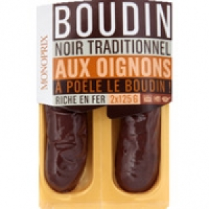 Monoprix Monoprix Boudins noirs aux oignons