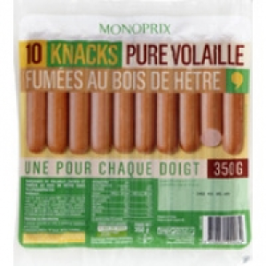 Monoprix Saucisses de volaille cuites et fumées au bois de hêtre