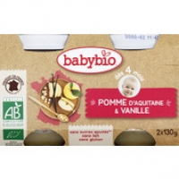 Monoprix Babybio Petits pots à la pomme et vanille, dès 4 mois, certifié AB