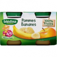 Monoprix Blédina Petits pots à la pomme et banane, dès 4 mois