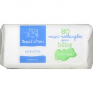 Boutchou Maxi-rectangles de coton pour bébé, extra doux