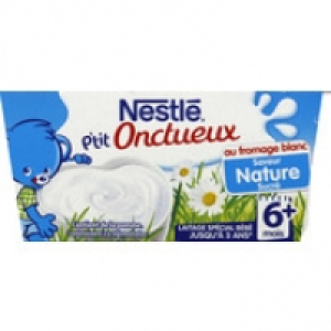 Nestlé Dessert lacté au fromage blanc nature et sucré, dès 6 mois