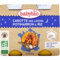 Monoprix Babybio Carotte, potimarron, riz, dès 6 mois, certifié AB