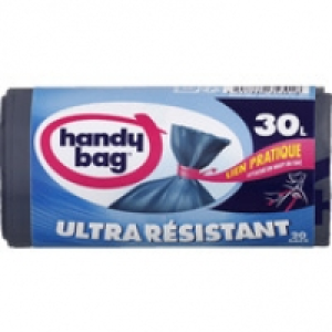 Handy Bag Sacs poubelle à liens ultra-resistant, anti-fuite, triple epaisse, 30L