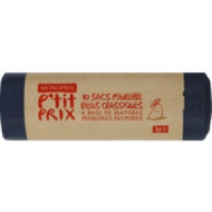 Monoprix Ptit Prix Sacs poubelle 50 litres, liens classiques, à base de matières première