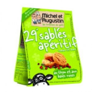 Michel Et Augustin Tout petits sablés rond et bons au thym et baies roses, 100% vrai