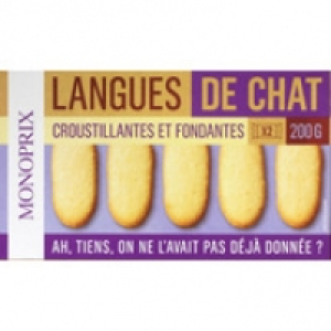 Monoprix Langues de chat, croustillantes et fondantes