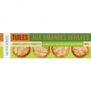 Monoprix Tuiles aux amandes effilées, croustillants et fondantes