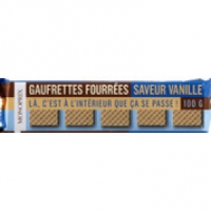 Monoprix Gaufrettes fourrées parfum vanille