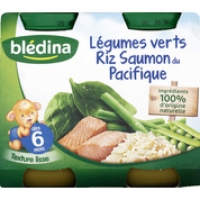Monoprix Blédina Légumes verts, riz et saumon, dès 6 mois