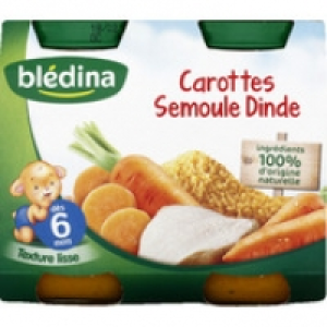 Blédina Pots sales - carottes semoule dinde des 6 mois