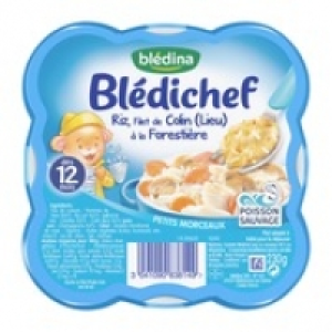 Monoprix Blédina Riz filet de colin (lieu) à la forestière, dès 12 mois