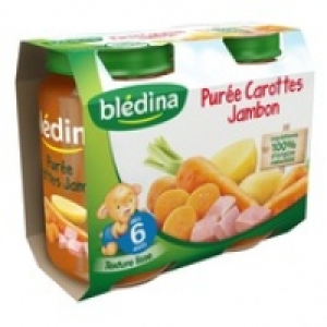 Blédina Petits pots aux carottes et jambon, dès 6 mois