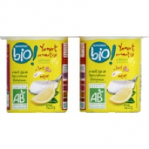 Monoprix Bio Citron, yaourt aromatisé, certifié agriculture biologique