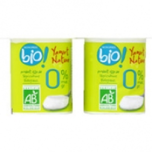 Monoprix Bio Yaourt nature, 0% matière grasse