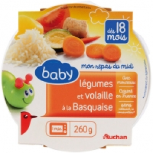 Auchan Baby Assiette Légumes Et Volaille À La Basquaise Dès 18 mois 260g