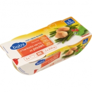 Auchan Baby Bol Haricots Verts Poulet Dès 6 mois 200g X 2