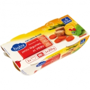 Auchan Baby Bol Douceur De Petits Légumes Et Veau Dès 6 mois 200g X 2